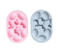 ZUNOXAZ 2 pezzi Stampo in Silicone per Dolci Forma Coniglio Mold per Cioccolato e Fondente Antiaderente e Flessibile per Dolci Creativi e Decorazioni Pasquali Colore Colore Casuale