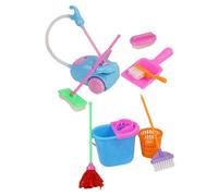 ZUNOXAZ 2 set Miniature Attrezzi per Pulizie in Sicura Accessori Leggeri e Resistenti per Casa delle Bambole Giocattoli Educativi per Ragazze e Ragazzi Colori Casuali Colore Casuale
