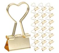 ZUNOXAZ 24 pezzi Clip Metallo Forma di Cuore Molletta per Carta e Documenti Organizer Leggero per Ufficio Scuola e Casa Fermacarte Portatili e Resistenti