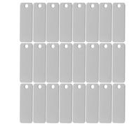 ZUNOXAZ 25 Pezzi Targhette Vuote Rettangolari in Acciaio Inossidabile con Finitura Specchio Portachiavi Metallo Resistenti all Acqua per Incisione Accessori per Gioielli e Etichette per