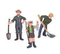 ZUNOXAZ 3 Figurine Contadini Dipinte Mano Modelli Realistici in Miniatura per Decorazione e Giocattoli Educativi