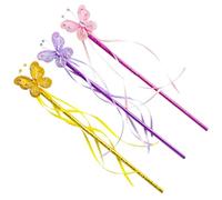 ZUNOXAZ 3 pezzi Bacchette Magiche per Farfalle Bastoncini Incantati Decorativi per Feste Giocattoli Creativi in Ferro e PVC Sicuri per Bambine Regalo per Cosplay e Party