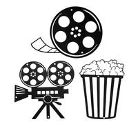 ZUNOXAZ 3 Pezzi Decorazioni da Parete in Metallo Proiettore Cinematografico Retrò con Film Vintage Pendenti Murali Facili da Appendere per Sala Cinema e Soggiorno