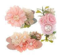ZUNOXAZ 3 pezzi Fermagli per Capelli Bambina con Fiori Artificiali Rosa Mollette Piccole e Resistenti Accessori per Neonate e Ragazze Decorazione e Tenuta Sicura per Fotografia e Uso