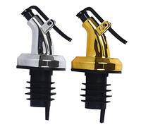 ZUNOXAZ 4 pezzi Beccucci Dosatori per Bottiglie Olio e Liquori Erogatori Antigoccia Pressione Nozzle Versatore con Design Spirale Sigillante Oro Accessori Cucina per Vino e Salse