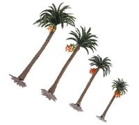 ZUNOXAZ 4 pezzi Miniature Alberi di Cocco Artificiale per Modelli Paesaggistici Decorazioni Tavolo Sabbia Design Realistico e Finitura Dipinta Mano per Scenari Architettonici e Diorami