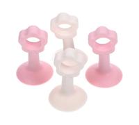 ZUNOXAZ 4 pezzi Paraurti Porta in Silicone Forma di Fiore Proteggi Muro Antirumore e Ammortizzatore d Impatto per Maniglie Bumper Porta Succhiello Elastico per Tutela Pareti Interni Rosa