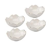 ZUNOXAZ 4 pezzi Piatti per Salse in Bianca con Design Fiore Ciliegio Piattini per Condimenti e Snack Accessori Cucina Eleganti e Sicuri