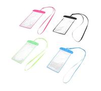 ZUNOXAZ 4 pezzi Pochette Impermeabili per in PVC Spesso con Laccio Resistente Custodia Trasparente Antipolvere per Spiaggia e Vacanze Estive