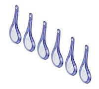 ZUNOXAZ 6 pezzi Cucchiai da Zuppa Cinesi in Blu e Bianco Retro e Leggeri per Minestra Dessert e Facili da e Portare Design