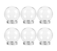 ZUNOXAZ 6 Pezzi Globo Fai da Te Trasparente in Pet e Alluminio da 150ml | Tappo a Vite, Design Semplice e Pratico, Forniture per Lavori Creativi