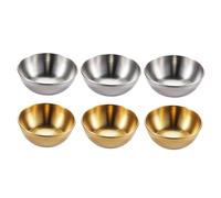 ZUNOXAZ 6 pezzi Piatti Condimento Acciaio Inossidabile Oro Ciotole Rotonde per Salsa e Spezie per Cucina e Servizio Moderno