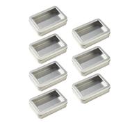 ZUNOXAZ 7 Pezzi Scatola con Scomparti Dedicati in Latta Argento e Dadi Porta da Gioco e Coperchio Trasparente per Serate di Gioco e Feste