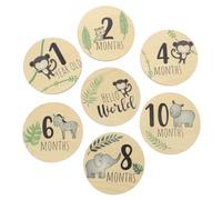 ZUNOXAZ 7pezzi Dischi Di Legno Per Accessori Decorativi Per Foto Di Crescita Del Ragazzo Ragazza Carte Mensili Legno Per Ricordare Momenti Speciali Del Ragazzo Ragazza