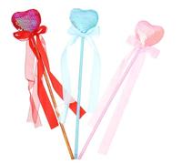 ZUNOXAZ Bacchette Magiche Paillettes a Cuore Rosso Per Bambine, Accessori Per Spettacoli Teatrali e Feste Cosplay, Set Da 3 Pezzi Per Feste Di Compleanno e Travestimenti