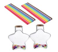 ZUNOXAZ Barattolo dei Desideri in Plastica Trasparente con Coperchio, Contenitore per Origami Fai da Te, Bottiglia Decorativa Paesaggistica per Decorazione Stanza e Regalo Creativo