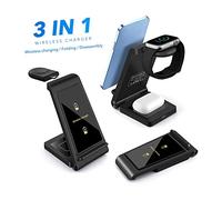 ZUNOXAZ Caricatore Wireless Pieghevole con per Smartphone Smartwatch e Cuffie Stazione Design Compatto e Portatile Compatibile con Apple Dispositivi