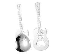 ZUNOXAZ Cucchiai in Acciaio Forma Chitarra Apribottiglie e Musicale Strumento per Mescolare Dessert e Bevande
