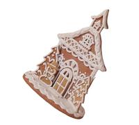 ZUNOXAZ Decorazione Villaggio Natalizio Casa di Pan di Spezie in Argilla Morbida Mini Casa Nevicata da Collezione per Tavolo Addobbi Natalizi per Festa Invernale e Decorazione del Focolare