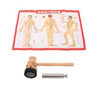 ZUNOXAZ Dispositivo Portatile per Terapia della Moxibustione in Legno Resistente con Bruciatore Riutilizzabile per Bastoncini di Moxa, Supporto Sicuro e Grafico Punti di Agopuntura