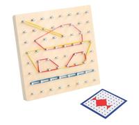 ZUNOXAZ Geoboard in Legno per Elastici Resistenti Gioco Educativo di Geometria e Forme per Apprendimento Matematico Tavoletta in Legno Liscia e Sicura per Ragazzi e Ragazze