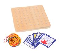 ZUNOXAZ Giocattolo Montessori Geoboard in Legno Chiodi Strumento Educativo per Apprendimento Geometriche e Sviluppo Motricità Fine