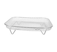 ZUNOXAZ Graticola in Acciaio Inossidabile 304 Quadrata per Friggitrice ad Aria, Struttura a Rete Singolo Strato, Resistente per Frittura di Pollo e Uso Creativo in Cucina