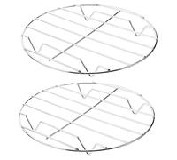 ZUNOXAZ Griglia Rotonda in Acciaio per Barbecue, Supporto per Pollo e Pizza, Set 2 Pezzi Leggero e Pratico per Grigliare All'aperto