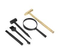 ZUNOXAZ Kit Completo con Martello Geologo Scalpello Pennello e d Ingrandimento per Archeologici e Ricerca Gemme Attività Stem Educative e Esplorazione Sicuro