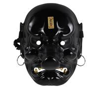 ZUNOXAZ Maschera Giapponese Tengu in Stile Kabuki Maschera da Demone Oni Spaventosa per Halloween e Cosplay Decorativa Leggera Dettagli Intagliati a Mano Accessorio per Feste a Tema e