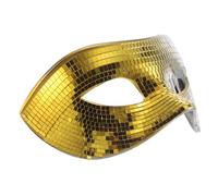 ZUNOXAZ Maschera Masquerade Donna Leggera Effetto Specchio e Glitter Sfera Disco Copertura Viso per Halloween Balli in Maschera Feste Dj e Prom Design Riutilizzabile e Facile da Pulire Oro