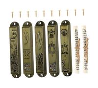 ZUNOXAZ Mezuzah Giudaica Decorativa 5 Pezzi in Metallo Pergamene Artigianali, per Uso Domestico e Momenti di Riflessione Spirituale