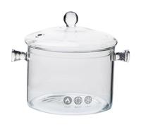 ZUNOXAZ Pentola in Vetro Trasparente con Resistente al Calore per Casseruola per Zuppe e Risotti Vetro Borosilicato con Maniglia Pentola per Cottura Visibile e