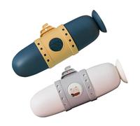 ZUNOXAZ Portaspazzolino da Viaggio 2 Pezzi a Forma di Sottomarino in Plastica Durevole, Custodia Compatta e Portatile Bicchiere per Lavarsi i Denti, Organizer Salvaspazio per Spazzolino