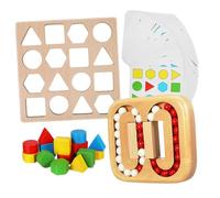 ZUNOXAZ Puzzle in Legno Sagomati e Giochi Cognitivi per Anziani, Set Portatile di Giochi di Memoria Forme Geometriche, Attività di Gruppo per Stimolare Problem-solving e Coinvolgimento