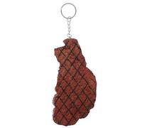 ZUNOXAZ PVC Realistico Portachiavi Cibo Artificiale Dettagliato Modellino Bistecca Resistente per Auto Zaino e Borsa Idea Regalo Originale per Appassionati Cucina