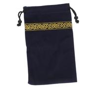 ZUNOXAZ Sacchetto per Carte dei Tarocchi in Velluto Navy Coulisse Robusta, Custodia Portatile per Gioielli e Cosmetici per Giochi Divinatori