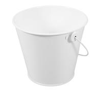 ZUNOXAZ Secchio di Latta Bianco Resistente al Calore per Raccolta Grasso e Olio, Piccolo Secchiello Metallico 8x10,5x12 Cm per Uso Barbecue e Cucina