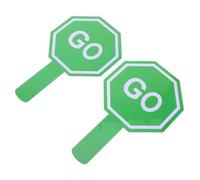 ZUNOXAZ Segnali Stradali Bifacciali per Bambini Mini Pagaie Interattive per Educazione alla Sicurezza Stradale in Classe e Giochi, Set 2 Pezzi in Plastica con Manico Ergonomico