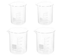 ZUNOXAZ Set da 4 Bicchieri Graduati in Vetro Borosilicato Resistente Alte Temperature Becher da Laboratorio Trasparenti 50 Ml e 100 Ml Misurino per Liquidi per Cucina Feste ed