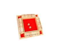 ZUNOXAZ Set Gioco da Tavolo per Feste in Legno Rosso Dadi, Tabellone Digitale a Flip 4 Lati e Base Antiscivolo, Accessori per Giochi di Bere e Intrattenimento per Adulti