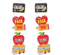 ZUNOXAZ Striscione di Benvenuto per Ritorno a Scuola 1 Paio Decorazione Porta Aula Resistente per Interni ed Esterni Cartello Primo Giorno di Lezione per Scuola Materna e Elementari