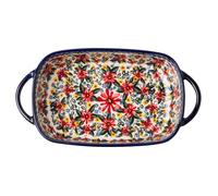 ZUNOXAZ Teglia da Forno in Ceramica Rettangolare con Doppie Maniglie Resistente al Calore e Facile da Pulire per Cucina Domestica Hotel e Ristorante