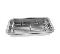 ZUNOXAZ Teglia da Forno Raffreddamento in Acciaio Inossidabile Piastra per Drenaggio Olio e Acqua Cucina con Set di Reti e Vassoio Profondo (16x26 + 32x22x4,8)