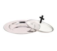 ZUNOXAZ Vassoio Per Il Pane In Acciaio Inossidabile Vassoio In Acciaio Inossidabile Coperchio In Vetro Piatto Per La Comunione Forniture Per La Comunione Della Chiesa