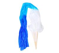 ZUNOXAZ Ventaglio per Donne Ventaglio Allungato bambù e Flessibile Colore Gradiente Blu Scuro per Performance e Spettacoli