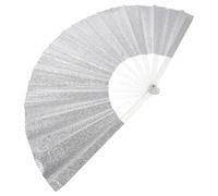 ZUNOXAZ Ventaglio Pieghevole Grande da Mano con Glitter Cornice in bambù Ventaglio Rave per Festival EDM Feste Matrimoni e Sollievo dal Calore Accessorio Versatile per Eventi all Aperto