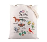 Zuo Bao KY State Tote Bag Kentucky Map Frankfort Lover Gift Bluegrass Pride Horse Country Shopping Bag Nature Landscape Gift, 15° Stato, CM