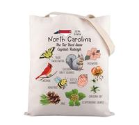 Zuo Bao North Carolina Tote Bag NC Vacation Gift NC Bird And Tree Borsa a tracolla The Dogwood State Gift Tar Heel Pride Gift, 12° Stato, CM
