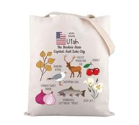 Zuo Bao Utah State Tote Bag The Beehive State regalo a tema Salt Lake City regalo Utah Pride Gift Salt Lake City borsa a tracolla da viaggio, 45° Stato, CM